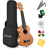 Los mejores  - Donner Ukelele Soprano 21 Pulgadas para Adultos Niños Principiante Ukelele Madera Caoba Kit y Cuerda Nylon- Online…
